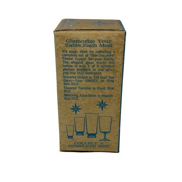 NEW Vintage Star Sapphire Tumbler Glamorize Boxed Drinking Glass Gold Starburst - Picture 3 of 5